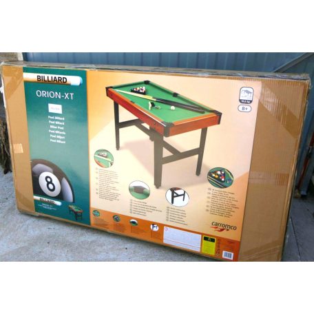 Carromco Orion-XT 122 x 67 x 79 cm biliárd asztal, Pool Table játékasztal golyókkal, dákókkal, háromszöggel (02051)