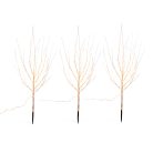 Casalux 3 darabos 85 cm fehér nyírfa bokor készlet, 96 LED-es kültéri / beltéri melegfehér karácsonyi fénydekoráció, dekorfa szett 6 órás időzítővel