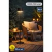   Casalux 47190 napeles solar kültéri fém álló lámpa, 8W 500 lumen 120 cm állítható magasságú fekete fém szolár állólámpa talppal és leszúrótüskével, 3.7V 3000 mAh akkuval és dimmerrel