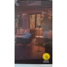 Casalux 47190 napeles solar kültéri fém álló lámpa, 8W 500 lumen 120 cm állítható magasságú fekete fém szolár állólámpa talppal és leszúrótüskével, 3.7V 3000 mAh akkuval és dimmerrel