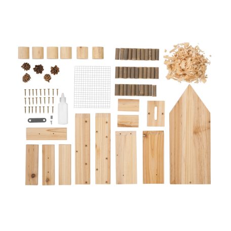 Crelando Make Your Own Bee & Insect Hotel - Barkács (csináld magad) fa méh- és rovarhotel, rovarház, méhek, lepkék, hasznos rovarok fészkeléséhez