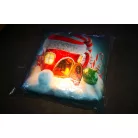 Christmas Home LED karácsonyi párna, 45 x 45 cm díszpárna, LED-es (elemes) világító polyester dekorációs párna