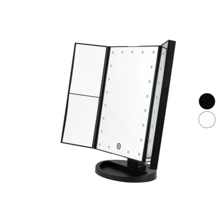 Cien MKSLK 6 A2 összecsukható asztali kozmetikai tükör, sminktükör LED világítással, 3 db nagyító tükörrel