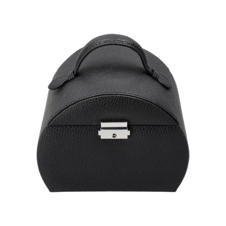 Cien / Esmara Jewellery Box - zárható, bőr hatású prémium ékszertartó doboz vörös plüss béléssel, tükörrel, óratartóval, gyűrűtartóval és kivehető fiókkal