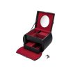   Cien / Esmara Jewellery Box - zárható, bőr hatású prémium ékszertartó doboz vörös plüss béléssel, tükörrel, óratartóval, gyűrűtartóval és kivehető fiókkal
