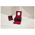 Cien / Esmara Jewellery Box - zárható, bőr hatású prémium ékszertartó doboz vörös plüss béléssel, tükörrel, óratartóval, gyűrűtartóval és kivehető fiókkal