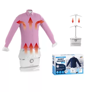   CleanMaxx 11228 Shirt Ironer PRO 1800W 2 az 1-ben elektromos ingvasaló, gőzölős ing- és blúzvasaló, forró levegős póló szárító S-XXL méretig