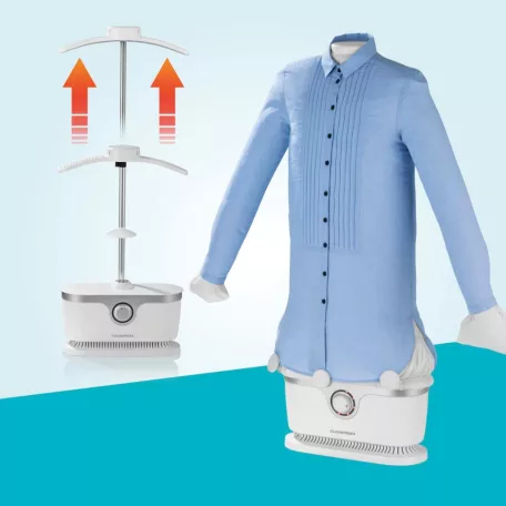 CleanMaxx 11228 Shirt Ironer PRO 1800W 2 az 1-ben elektromos ingvasaló, gőzölős ing- és blúzvasaló, forró levegős póló szárító S-XXL méretig