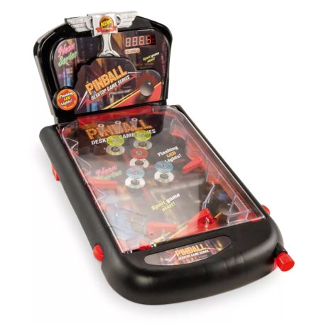 CRANE Aspiria asztali, mini elektronikus flipper, Tisch Pinball, 4 flipperkarral, 5 világító ütköözővel, hanghatással, digitális kijelzővel