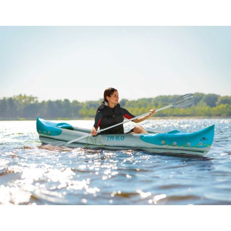 CRANE TR 6.0 / TR 7.0 szürke - kék 310 x 76 cm 2 személyes (kétszemélyes) felfújható kajak - kenu evezővel, 160 kg teherbírással