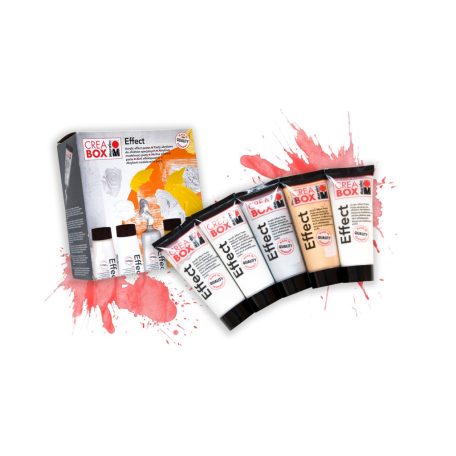 CreaBox Marabu 5 x 100 ml vízbázisú akril effektpaszta, modellező paszta, textúra paszta, kreatív barkácsoláshoz (finomhomok, fehér, ezüst metál, arany metál, kirstálytiszta)