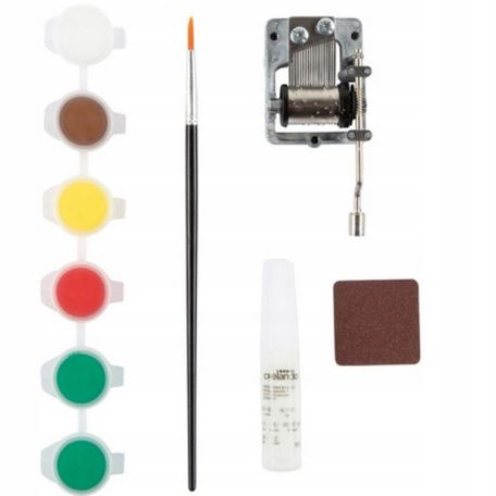 Crelando Kreatív "csináld magad" Karácsonyi zenedoboz, Christmax Music box, fából készült fenyőfa dekorációsfesthető zenélő doboz