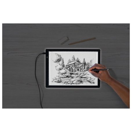 Crelando A4 LED Light Pad, világító rajztábla, 35 x 25 x 0.7 cm Extra Slim USB grafikus tábla LED megvilágítással, 3 fokozatú fényerővel (491350)