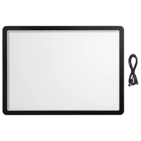 Crelando A3 17" LED Light Pad, világító rajztábla, 46 x 33 x 0.7 cm Extra Slim USB grafikus tábla LED megvilágítással, 6 fokozatú fényerővel (526721)