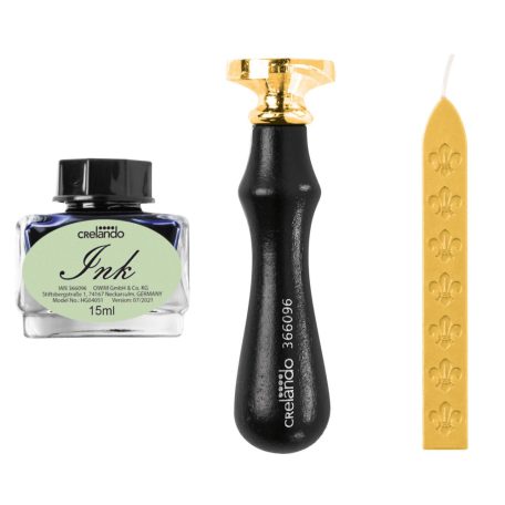 Crelando Calligraphy Set 30 darabos exkluzív kalligráfia készlet, művészi szépírás szett díszdobozban, pecsétviasszal, 5 tollal