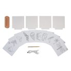 Crelando 426845 egyénileg gravírozható 17 részes LED fénydekoráció készítő barkácskészlet 4 akrillappal, 10 motivummal