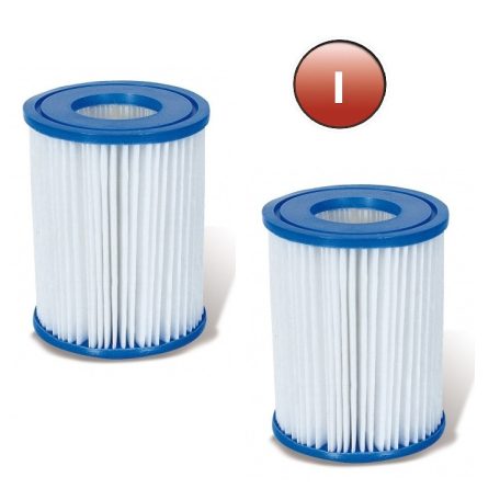 Crivit 388165 / Bestway / Livarno Home / Summer Waves DUO 2 db papírfilter, szűrőbetét, szűrőpatron vízforgatóhoz (szűrőkartus) 8 x 9 cm, dupla csomag