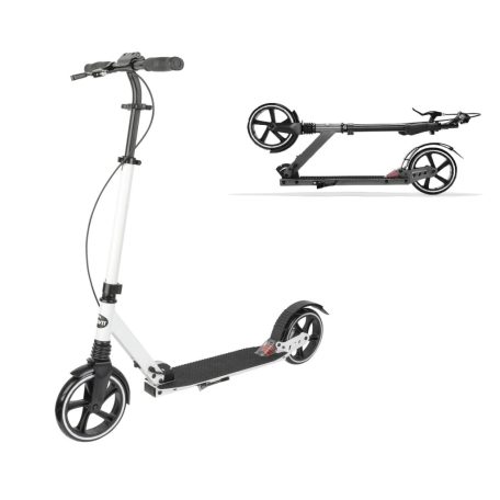 Crivit ALU 499171 nagy kerekű, összecsukható alumínium roller 20 cm kerekkkel, kézifékkel, és letámasztóval, 100 kg teherbírással