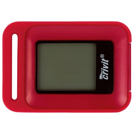 Crivit Pedometer, digitális lépésszámláló 3D érzékelővel, LCD kijelzővel, lépésszám, távolság, futási idő, sebesség, kalóriafogyasztás, zsírégetés, hőmérséklet és idő kijelzésére