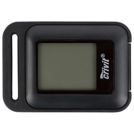 Crivit Pedometer, digitális lépésszámláló 3D érzékelővel, LCD kijelzővel, lépésszám, távolság, futási idő, sebesség, kalóriafogyasztás, zsírégetés, hőmérséklet és idő kijelzésére