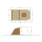 Crivit Sports 4 személyes (négyszemélyes) családi sátor, fesztiválsátor, kempingsátor 1 hálófülkével, nappalival, rovarhálóval 455 x 260 x 190 cm