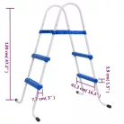 Crivit / Bestway FFH 039 (58430) kétágú, 2 fokú 84 cm medence létra max 84 cm magas kerti puhafalú és fémvázas medencékhez