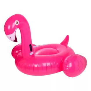   Crivit 474409 MEGA Falmingo, óriás rózsaszín flamingó úszó sziget, 1 személyes felfújhatú matrac 200 x 193 x 128 cm, 100 kg teherbírással