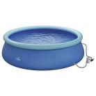 CRIVIT KORFU VF 300 x 76 cm puhafalú, 3618L felfújható peremű kerti medence 1200 liter / óra papírszűrős vízforgatóval, sötétkék