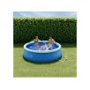   CRIVIT KORFU VF 300 x 76 cm puhafalú, 3618L felfújható peremű kerti medence 1200 liter / óra papírszűrős vízforgatóval, sötétkék