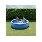 CRIVIT KORFU VF 300 x 76 cm puhafalú, 3618L felfújható peremű kerti medence 1200 liter / óra papírszűrős vízforgatóval, sötétkék