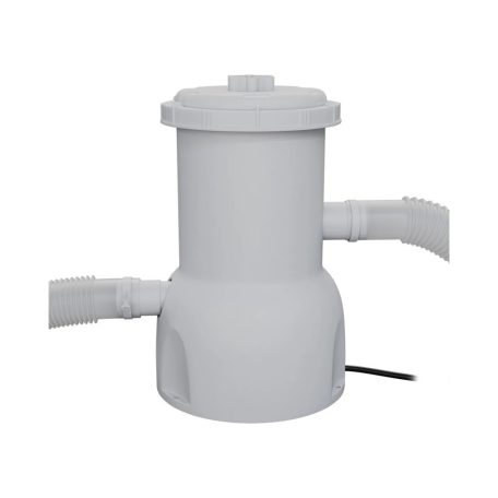 CRIVIT KORFU VF 300 x 76 cm puhafalú, 3618L felfújható peremű kerti medence 1200 liter / óra papírszűrős vízforgatóval, sötétkék