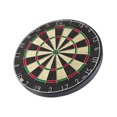 Crivit 457 x 40 mm szizál darts tábla, 45.7 cm 4 kg hagymányos sisal rost dart tábla, edzett acéldróttal, 3 dart nyíllal, start vonallal