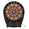   Crivit FN elektromos darts tábla 4 db világító LED kijelzővel, 3x4 dart szettel, hálózati adapterrel 100 pótheggyel (fehér-narancssárga)