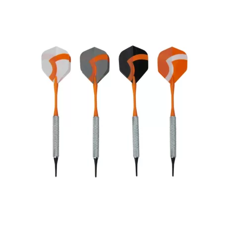 Crivit FN elektromos darts tábla 4 db világító LED kijelzővel, 3x4 dart szettel, hálózati adapterrel 100 pótheggyel (fehér-narancssárga)