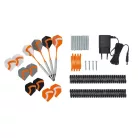 Crivit FN elektromos darts tábla 4 db világító LED kijelzővel, 3x4 dart szettel, hálózati adapterrel 100 pótheggyel (fehér-narancssárga)