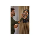 Crivit FN elektromos darts tábla 4 db világító LED kijelzővel, 3x4 dart szettel, hálózati adapterrel 100 pótheggyel (fehér-narancssárga)