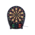 Crivit FS elektromos darts tábla 4 db világító LED kijelzővel, 3x4 dart szettel, hálózati adapterrel 100 pótheggyel (fekete-sárga)