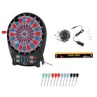 Crivit PK elektromos darts tábla 4 db világító LED kijelzővel, 3x4 dart szettel, hálózati adapterrel 100 pótheggyel (piros-kék)