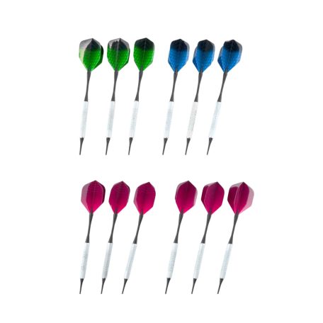 Crivit PK elektromos darts tábla 4 db világító LED kijelzővel, 3x4 dart szettel, hálózati adapterrel 100 pótheggyel (piros-kék)