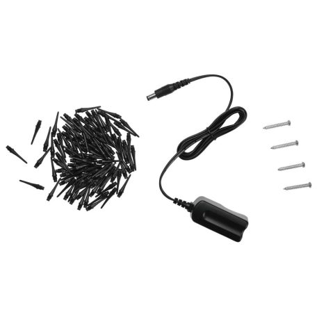 Crivit PK elektromos darts tábla 4 db világító LED kijelzővel, 3x4 dart szettel, hálózati adapterrel 100 pótheggyel (piros-kék)