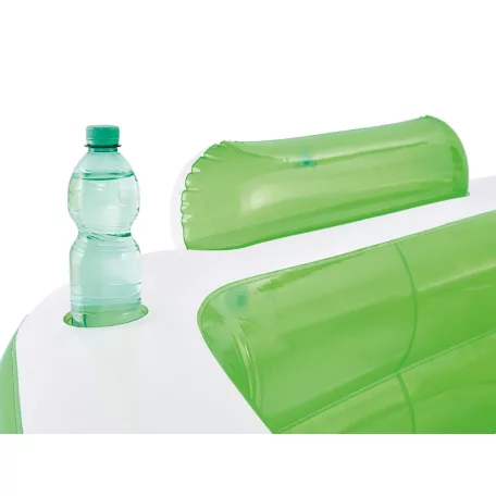 Crivit Penta 202 x 186 x 60 cm 600L Paddig Pool zöld-fehér ötszög alakú kerti pancsoló medence, felfújható fürdőmedence fejtámlával és italtartóval