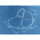 Crivit 165 x 100 x 200 cm kétszemélyes Pop-Up sátor, strandsátor szél- és UV60 napvédelem kék