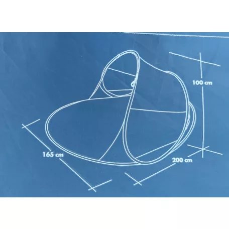 Crivit 165 x 100 x 200 cm kétszemélyes Pop-Up sátor, strandsátor szél- és UV60 napvédelem kék