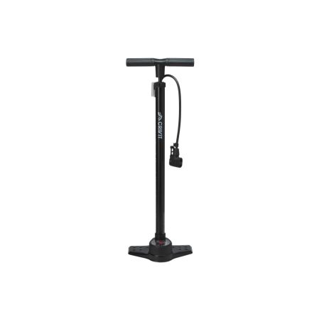 Crivit Sports 8 bar Floor Pump, 75.5 cm XL álló pumpa, kerékpár pumpa 11 bar / 160 PSI baros manométerrel (nyomásmérővel), 3 cserélhető fejjel