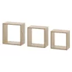   Livarno Home Cube Shelf Set, 3 darabos natúr fa polckocka készlet, kocka polc szett 23 x 23 / 25.5 x 25.5 / 28.5 x 28.5 cm