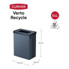 Keter Curver VERTO Recycle 54L háztartási szemetes, 54 literes szemétgyűjtő, szemeteskosár, kék-szürke, újrahasznosított műanyag