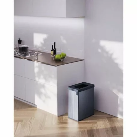 ESZTÉTIKAI HIBÁS Keter Curver VERTO Recycle 54L háztartási szemetes, 54 literes szemétgyűjtő, szemeteskosár, kék-szürke, újrahasznosított műanyag, bontott csomagolásban