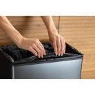 Keter Curver VERTO Recycle HIGH 54L háztartási fedeles szemetes, 54 literes szemétgyűjtő lábakkal, zárható szemeteskosár, kék-szürke, újrahasznosított műanyag