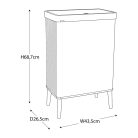 Keter Curver VERTO Recycle HIGH 54L háztartási fedeles szemetes, 54 literes szemétgyűjtő lábakkal, zárható szemeteskosár, kék-szürke, újrahasznosított műanyag