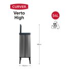 Keter Curver VERTO Recycle HIGH 54L háztartási fedeles szemetes, 54 literes szemétgyűjtő lábakkal, zárható szemeteskosár, kék-szürke, újrahasznosított műanyag